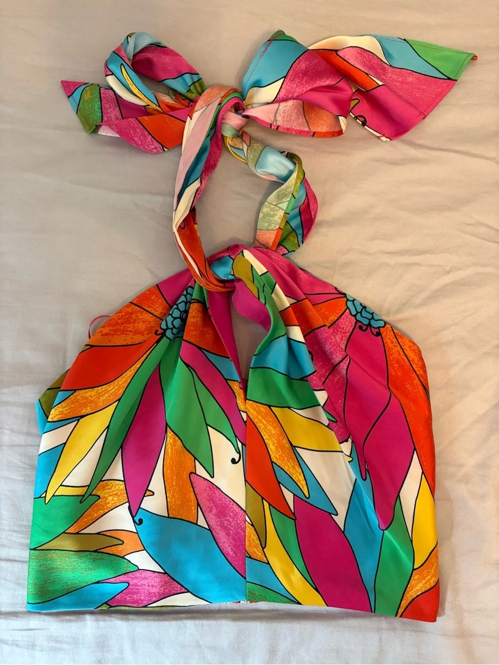 Rachel Zoe XS Floral Halter Top & Midi Skirt Matching Set Tropical